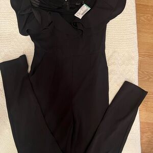 Chic Black Ruffled Jumpsuit